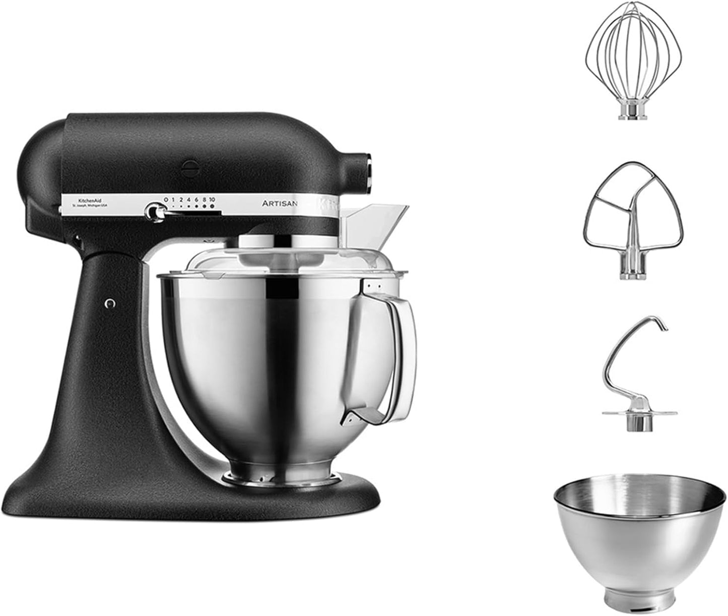 Yushkas Lieblings-Küchenmaschine! Kitchenaid Artisan mit 2 Schüsseln und Zubehör aus Edelstahl, 4.8 l
