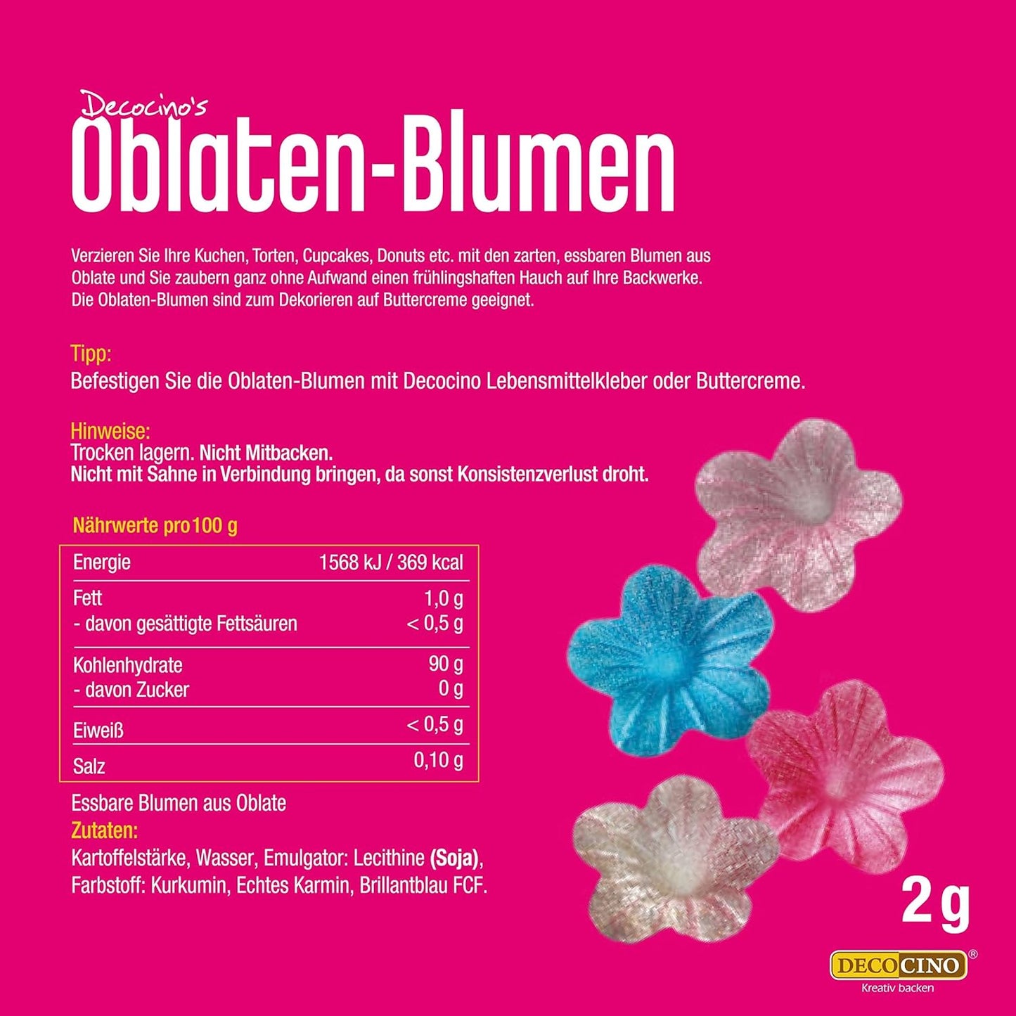 Essbare Blüten aus Esspapier, 3-er Packung