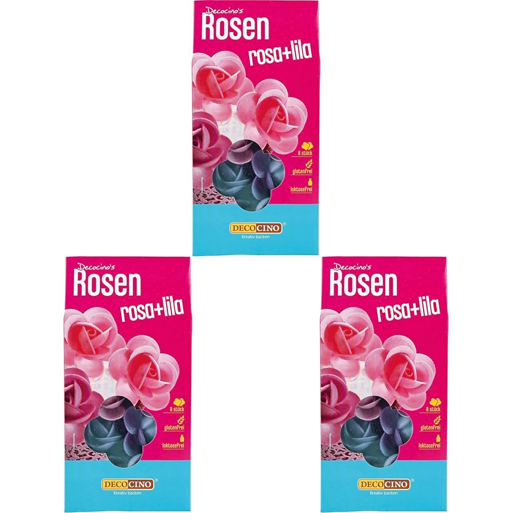 Rosen aus Esspapier in Lila und Rosa