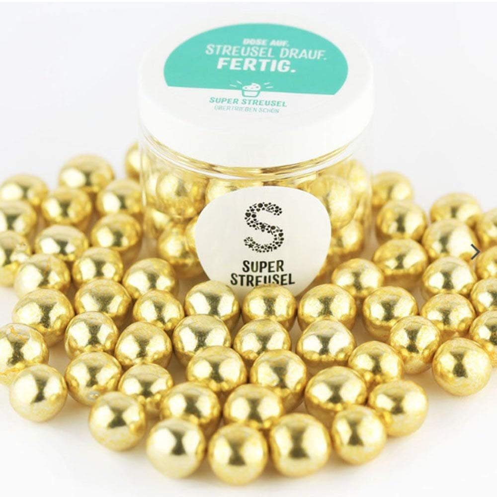 XL Knusperkugeln in Gold für Deine Weihnachtstorte