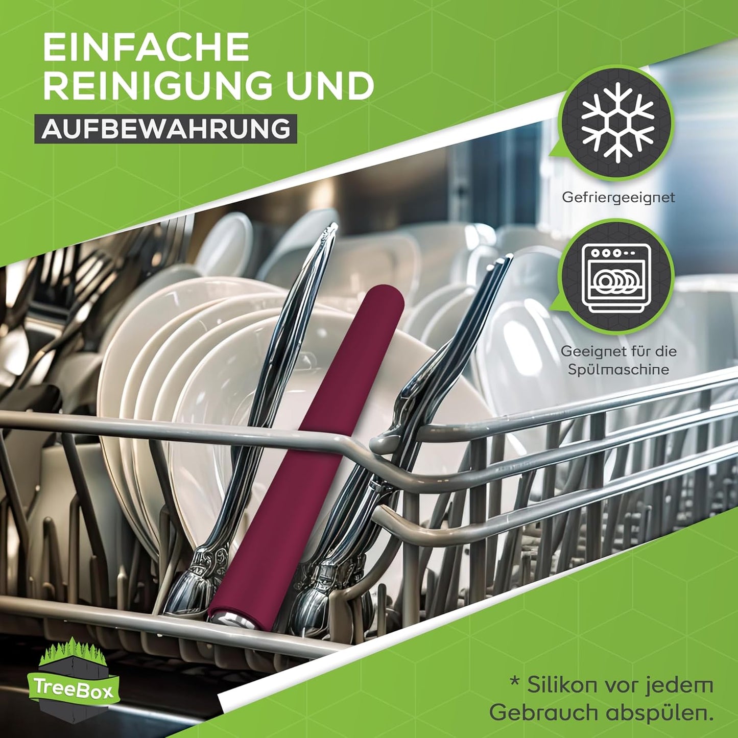 Profi Teigrolle aus Silikon und Edelstahl