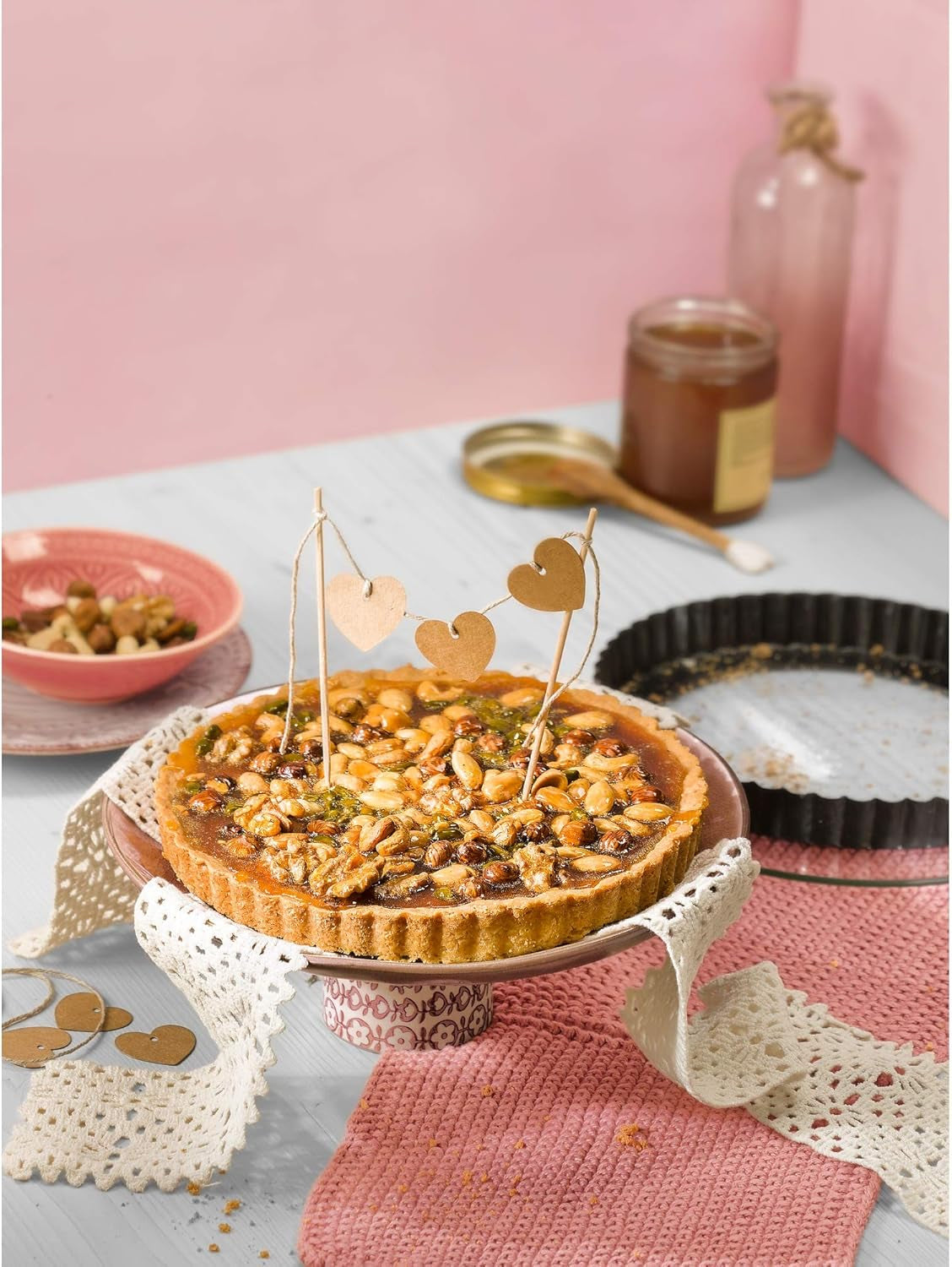 Tarteform mit Hebeboden aus Kristall-Glas