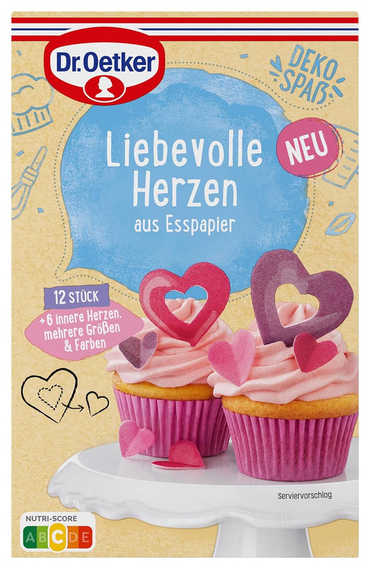 Herzen aus Esspapier für Deine Tortendeko