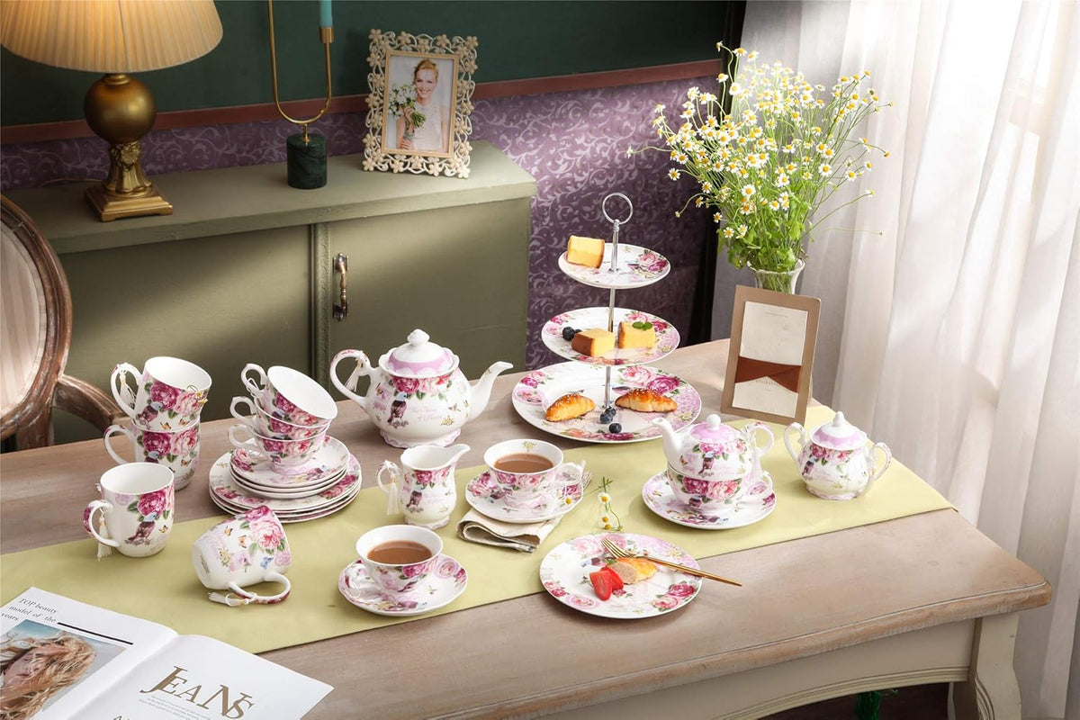 Romantisches Teetassen-Geschenkset für zwei Personen – SUGARPRINCESS SHOP