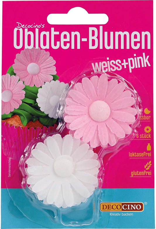 Margeriten-Oblaten in Pink & Weiß