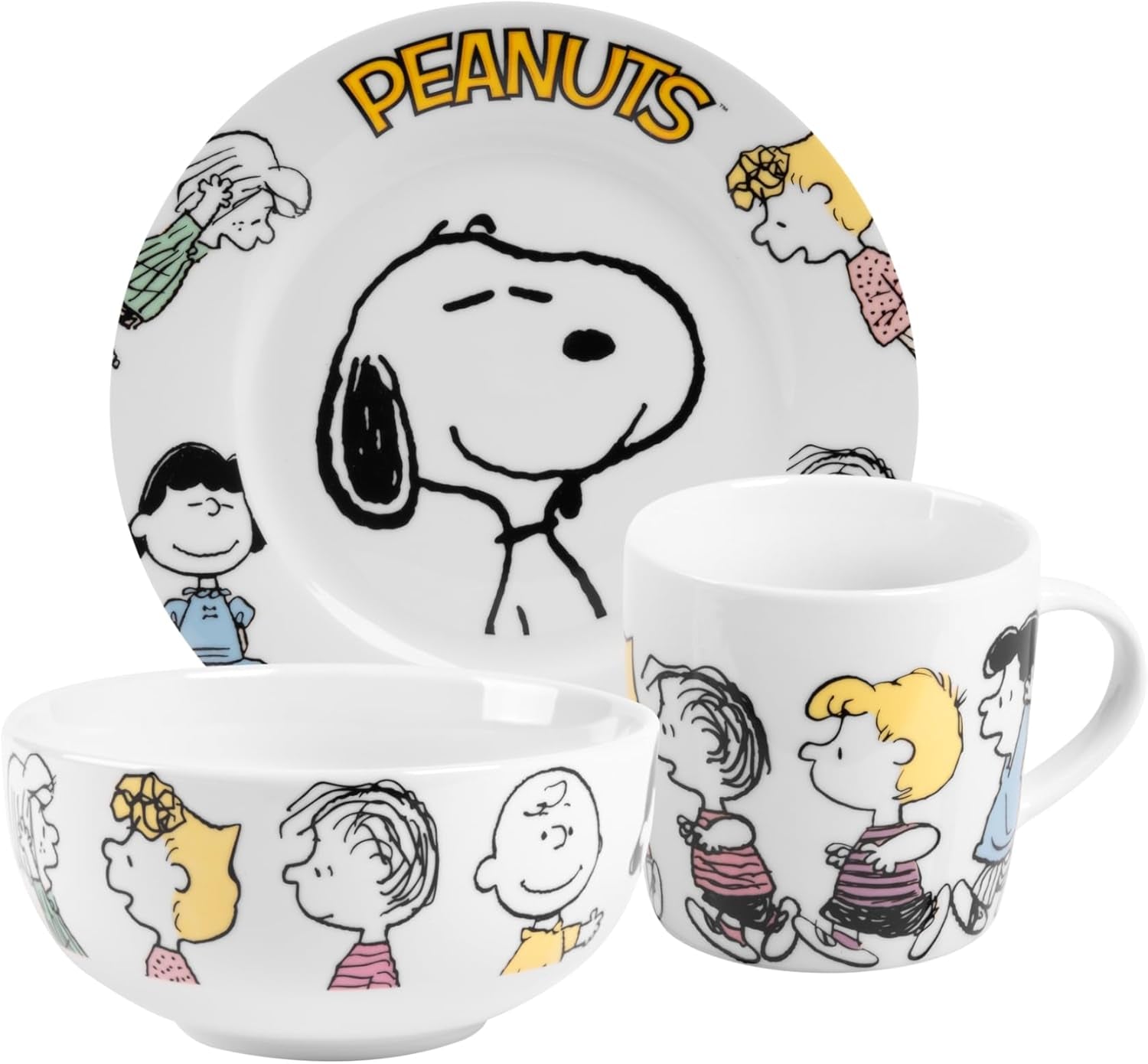 The Peanuts Frühstücksset Snoopy aus Porzellan