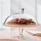 Tortenplatte aus Glas mit Fuß und Haube, 32 cm Durchmesser