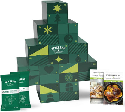 Spicebar BIO Back-Adventskalender | 24 Bio-Backzutaten + Rezepte | Ideale Geschenkidee für Frauen und Männer