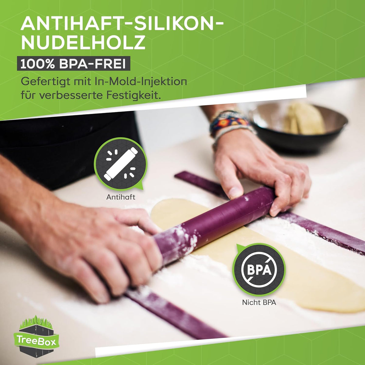 Profi Teigrolle aus Silikon und Edelstahl – SUGARPRINCESS SHOP