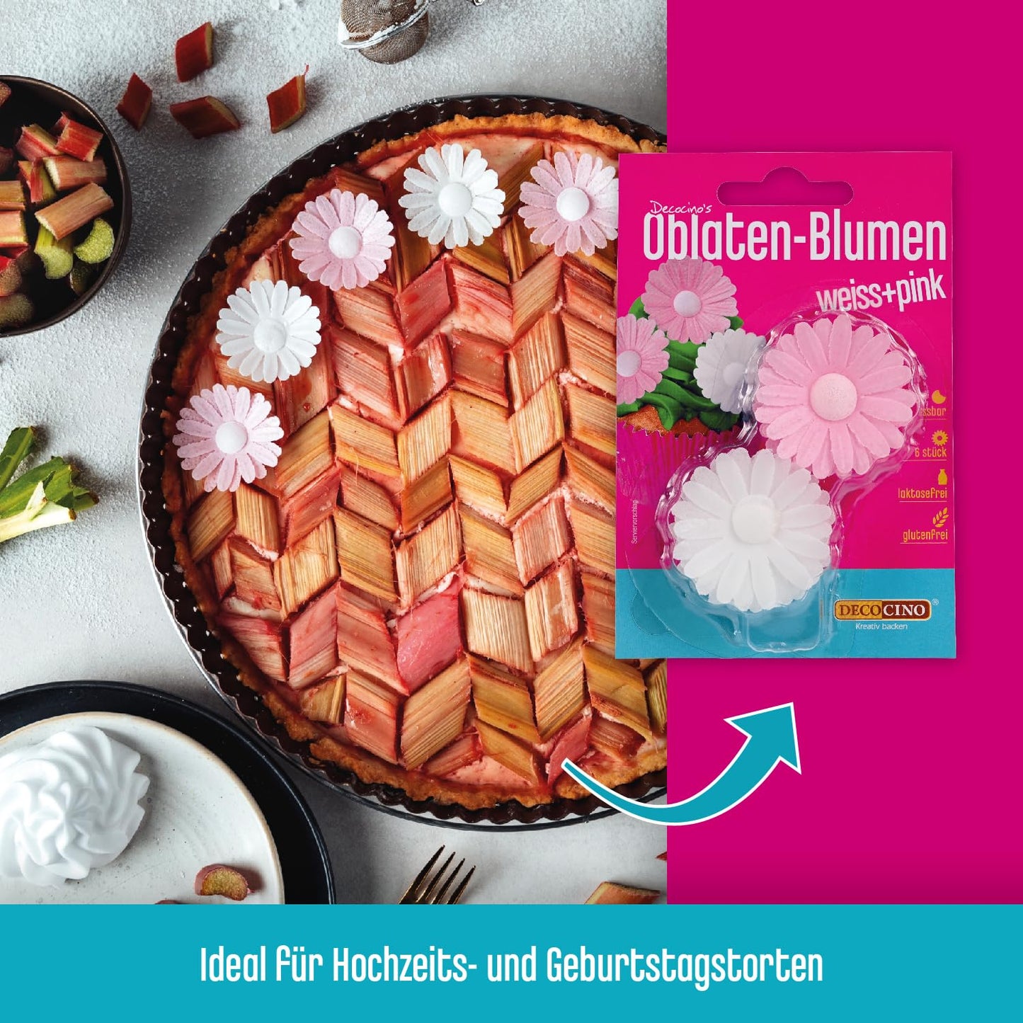 Margeriten-Oblaten in Pink & Weiß