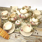Fanquare 15 Stück Rose Blumen Englische Keramik Tee Sets, Vintage China Kaffee Set, Tee Service Für Erwachsene