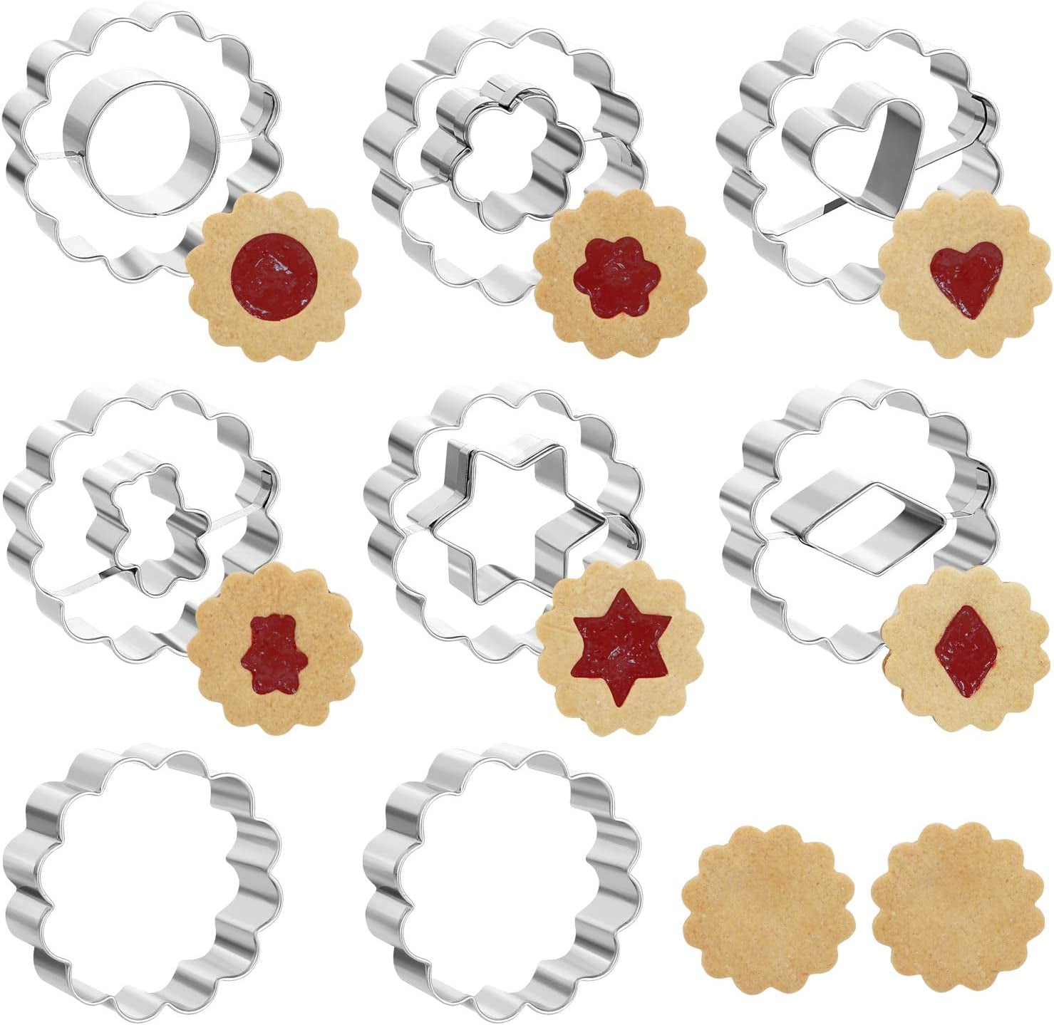 Linzer Ausstecher Set aus Edelstahl