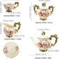 Fanquare 15 Stück Rose Blumen Englische Keramik Tee Sets, Vintage China Kaffee Set, Tee Service Für Erwachsene