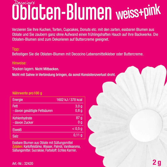 Margeriten-Oblaten in Pink & Weiß