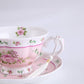 Kaffeetasse Und Untertasse, Shabby Chic, Vintage, Porzellan, Vogel Schmetterling, Flora, Geschenk-Box (Rose Pink)