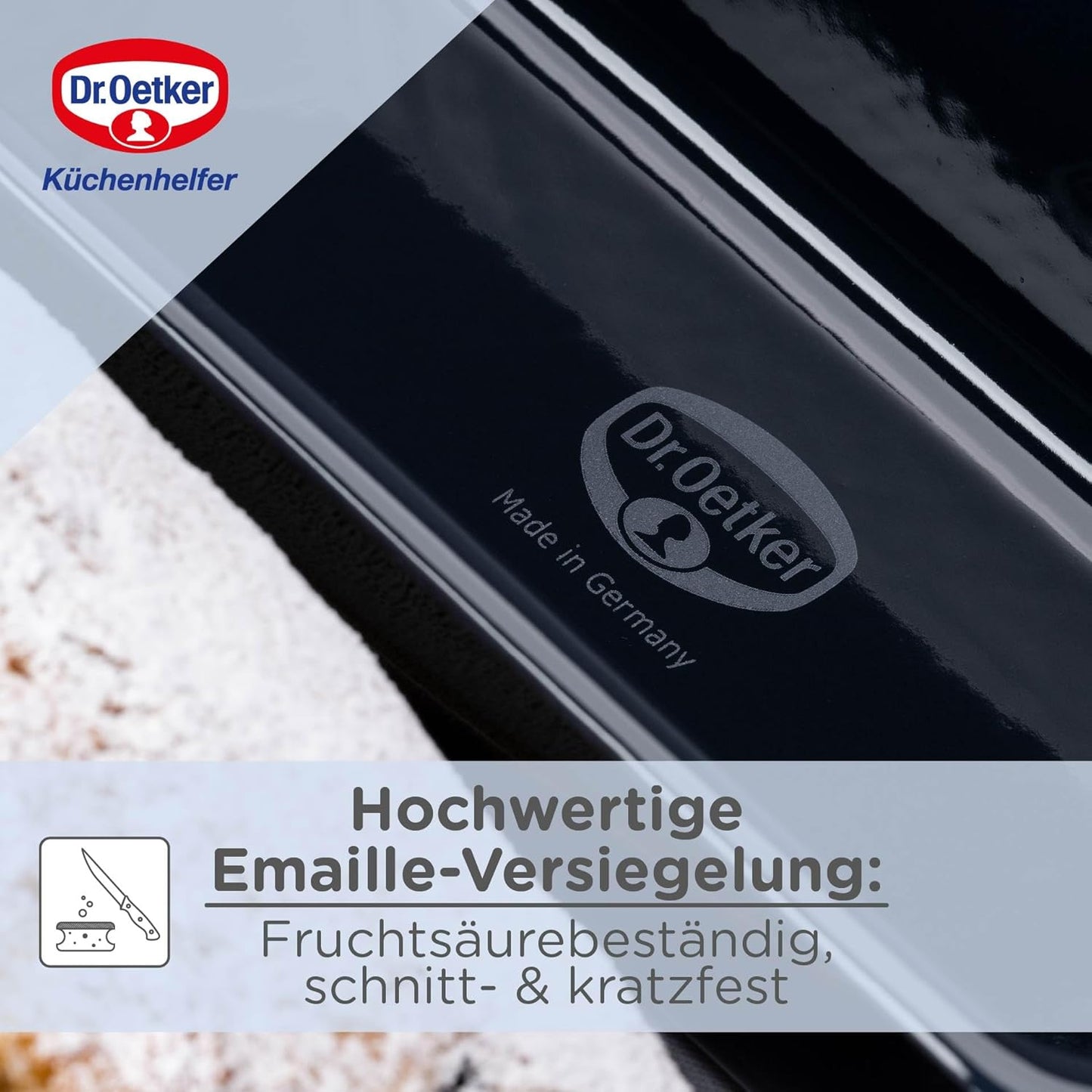 Königskuchenform aus Emaille in Blau