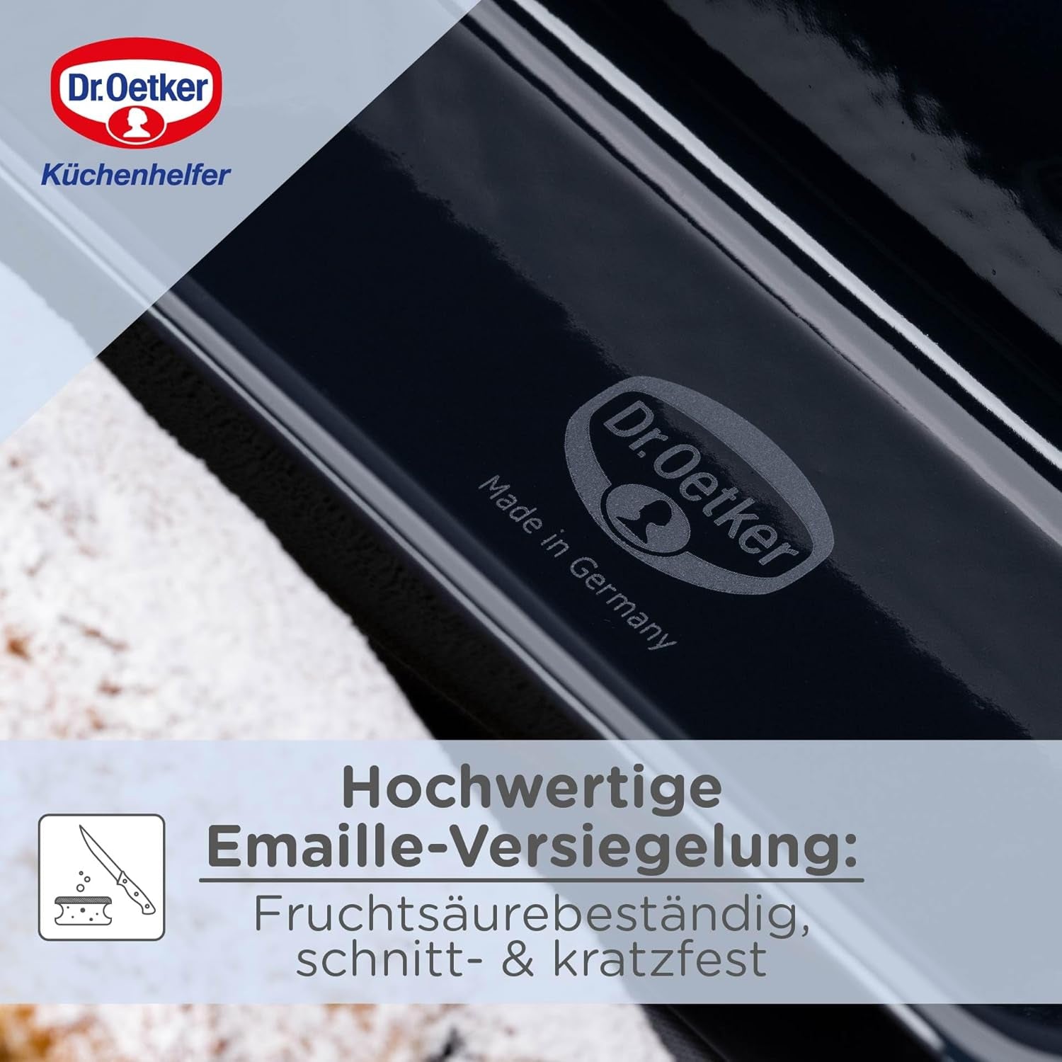 Königskuchenform aus Emaille in Blau