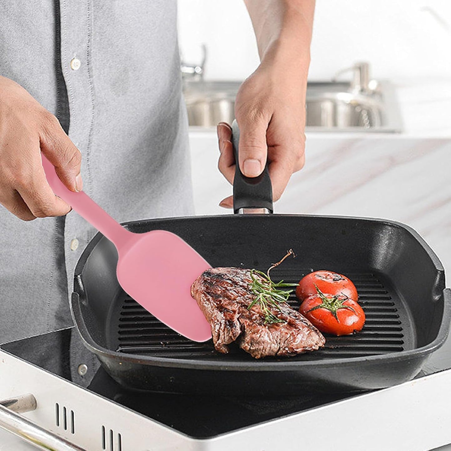 Silikon Spatel Set - Rosa 6-teilig