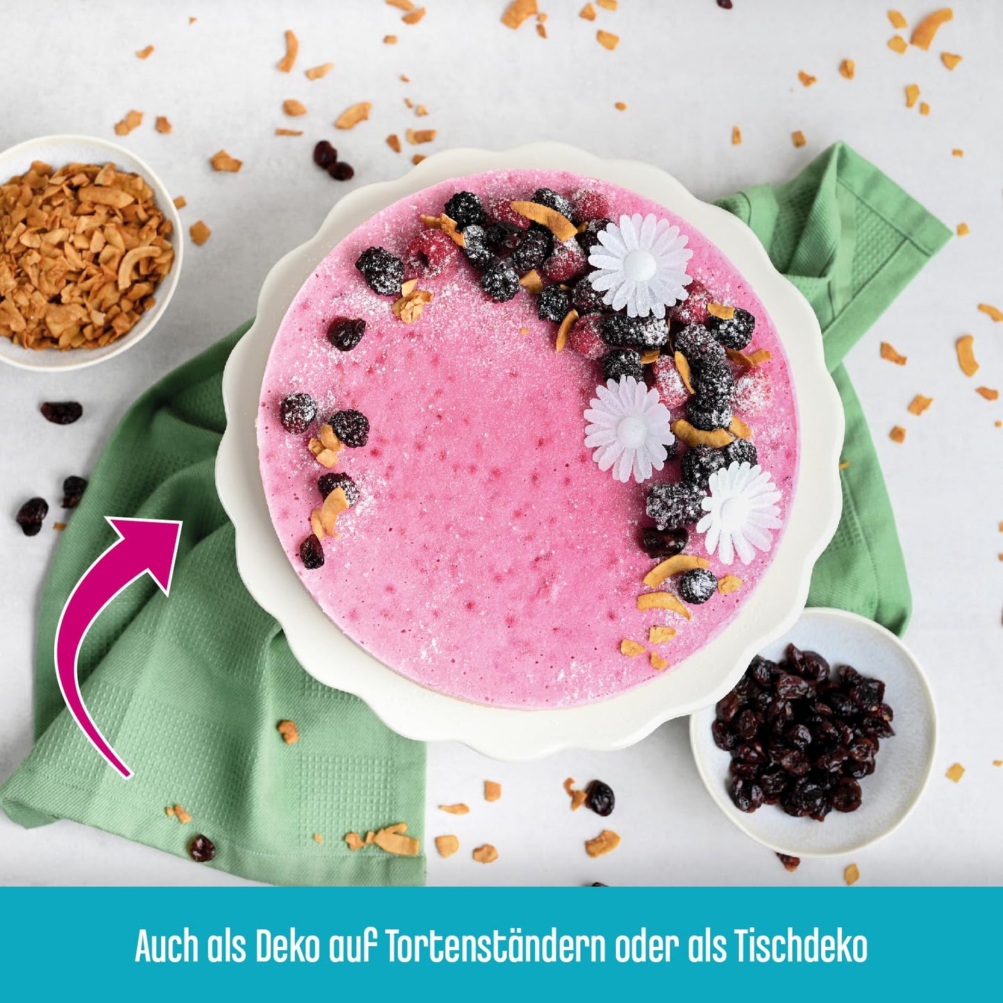 Margeriten-Oblaten in Pink & Weiß