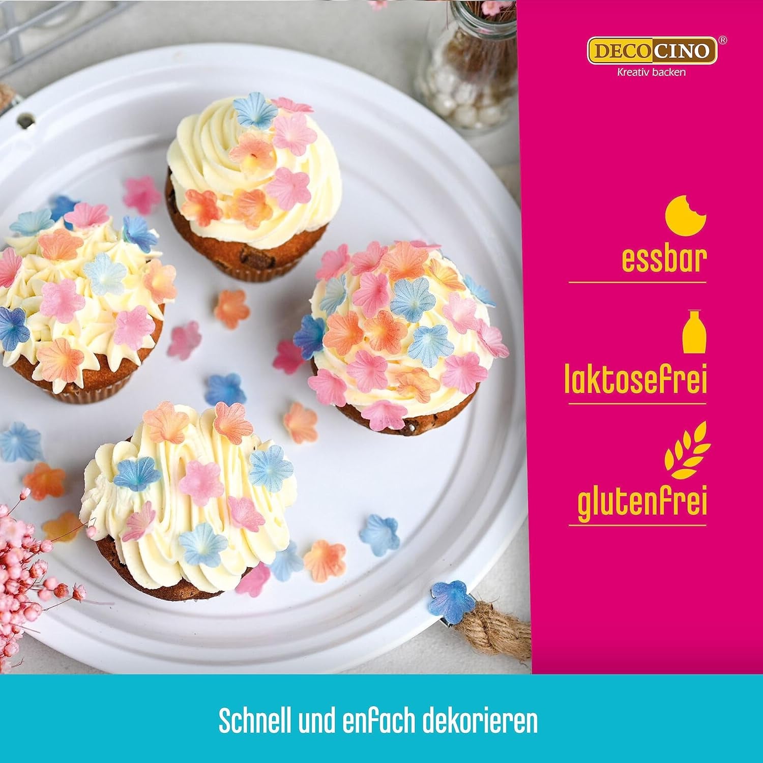 Essbare Blüten aus Esspapier, 3-er Packung