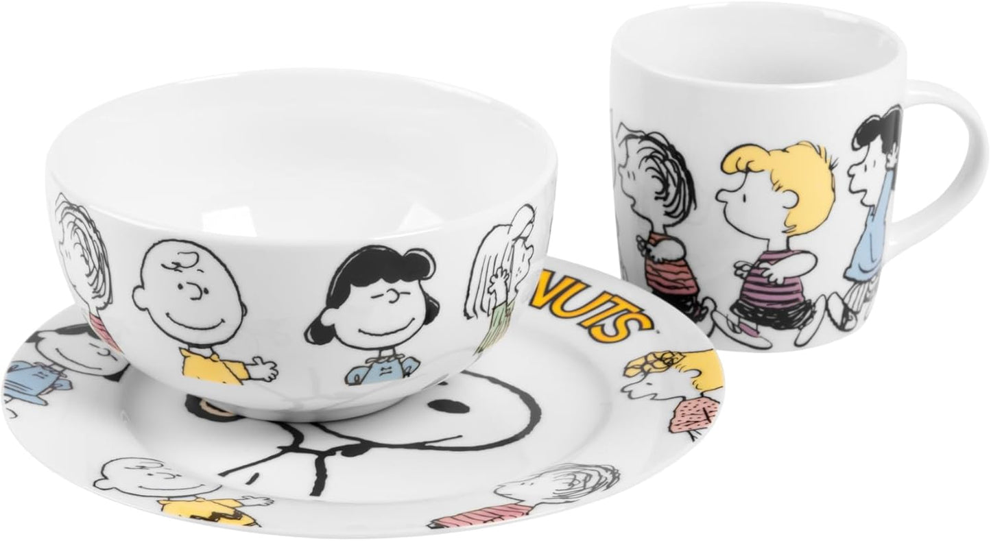 The Peanuts Frühstücksset Snoopy aus Porzellan